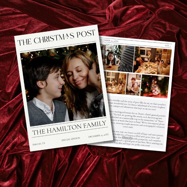 Tarjeta Festiva Año En Reseña Navidades Periódico 6 Fotos (Subido por el creador)