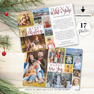 Tarjeta Festiva Año en revisión 17 saludos de Personalizados de Co