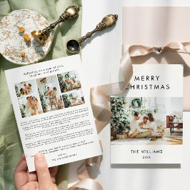 Tarjeta Festiva Año En Revisión De La Foto De Navidades Modernos