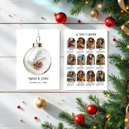 Tarjeta Festiva Año en revisión de piña en acuarela neutra para la