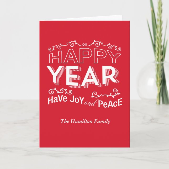 Tarjeta Festiva año feliz (Anverso)