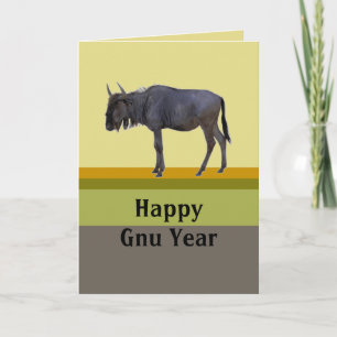 Tarjeta Festiva Año feliz del Gnu