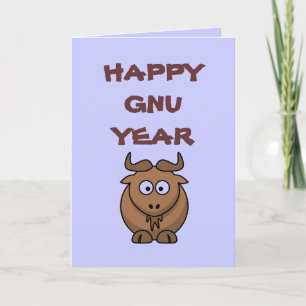 Tarjeta Festiva Año feliz del Gnu
