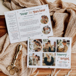 Tarjeta Festiva Año fotográfico en revisión Boho Navidades de tarj