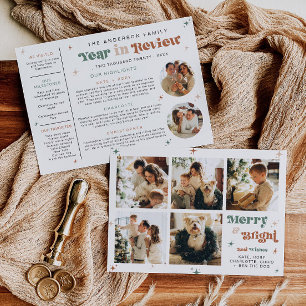 Tarjeta Festiva Año fotográfico en revisión Boho Navidades de tarj