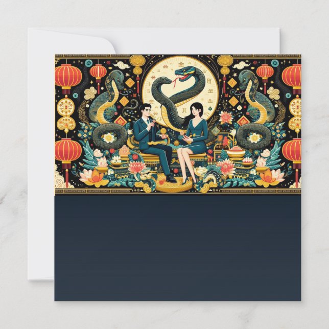 Tarjeta Festiva ¡Año Lunar de la Serpiente 2025! (Anverso)