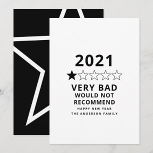 Tarjeta Festiva Año malo 2021 en revisión 5 estrellas