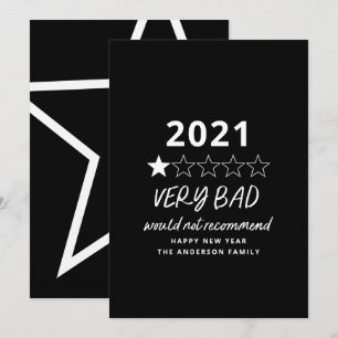 Tarjeta Festiva Año malo 2021 en revisión 5 estrellas