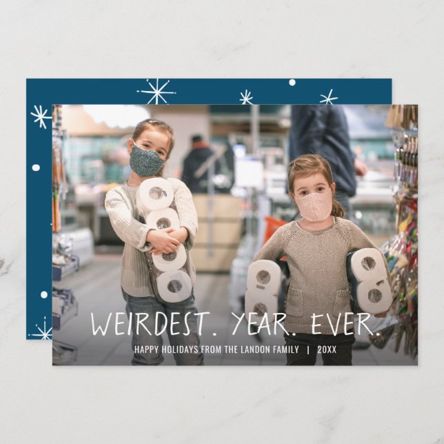 Tarjeta Festiva Año más raro de la historia - Foto de feriado (Anverso / Reverso)