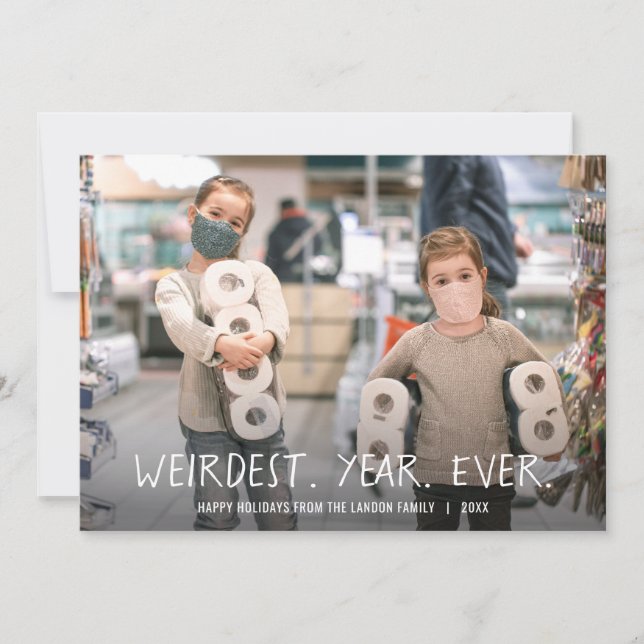 Tarjeta Festiva Año más raro de la historia - Foto de feriado (Anverso)