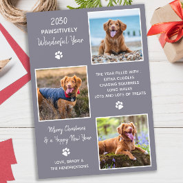 Tarjeta Festiva Año mascota en revisión Collage de fotos moderno m