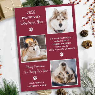 Tarjeta Festiva Año Mascota lindo en el Collage de fotos de perro 