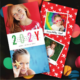 Tarjeta Festiva Año minimalista colorido 2 Foto moderna simple