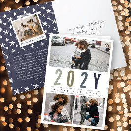 Tarjeta Festiva Año minimalista colorido 3 Foto moderna simple