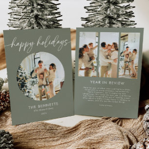 Tarjeta Festiva Año Mínimo De Revisión De La Fotos De Felices Fies