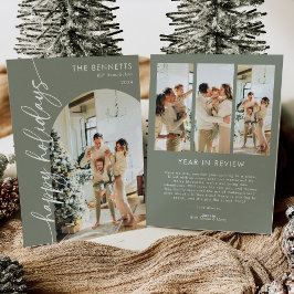 Tarjeta Festiva Año Mínimo En Reseña De Felices Fiestas. Foto