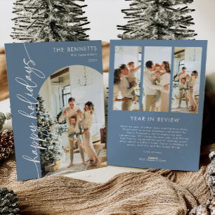Tarjeta Festiva Año Mínimo En Reseña De Felices Fiestas. Foto