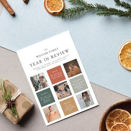 Tarjeta Festiva Año Moderno Simple En La Foto De La Familia Review