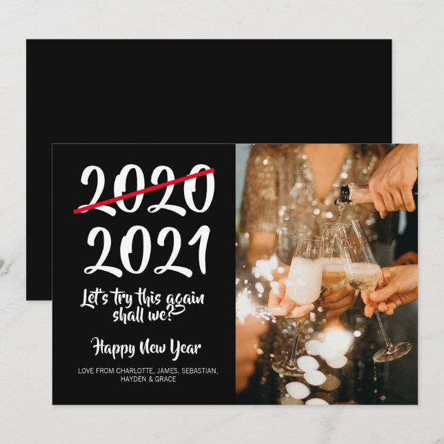 Tarjeta Festiva Año Nuevo 2020 2021 (Anverso / Reverso)