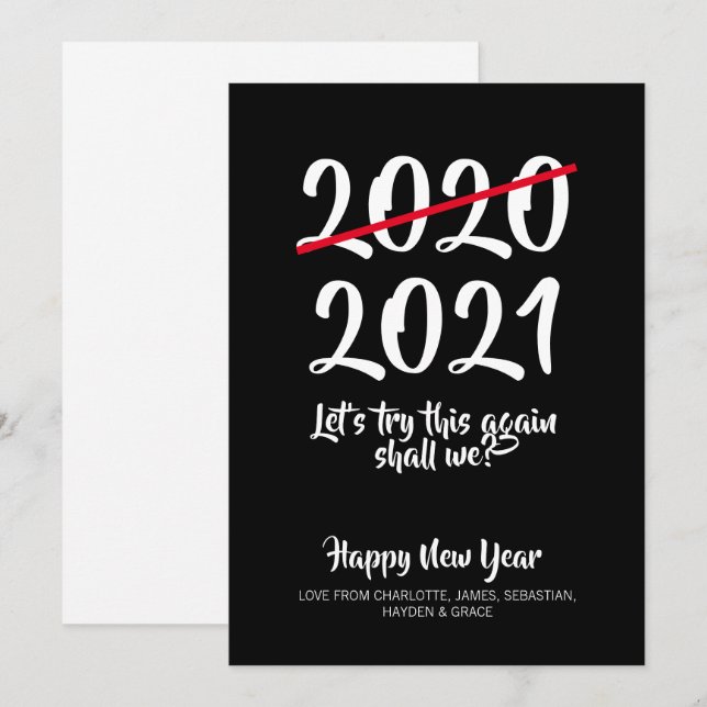 Tarjeta Festiva Año Nuevo 2020 2021 (Anverso / Reverso)