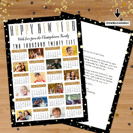 Tarjeta Festiva Año Nuevo 2025 Revisión de año natural 12 Foto