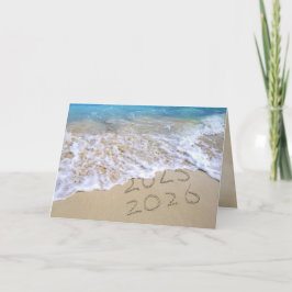 Tarjeta Festiva Año Nuevo 2026 Playa del Océano