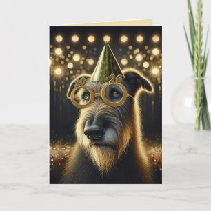 Tarjeta Festiva Año Nuevo 2027 Irish Wolfhound
