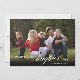 Tarjeta Festiva Año Nuevo 2 fotos que desean un 2021 más brillante