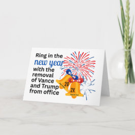 Tarjeta Festiva Año Nuevo Anti-Trump Impugnar Eliminar 2026 Políti