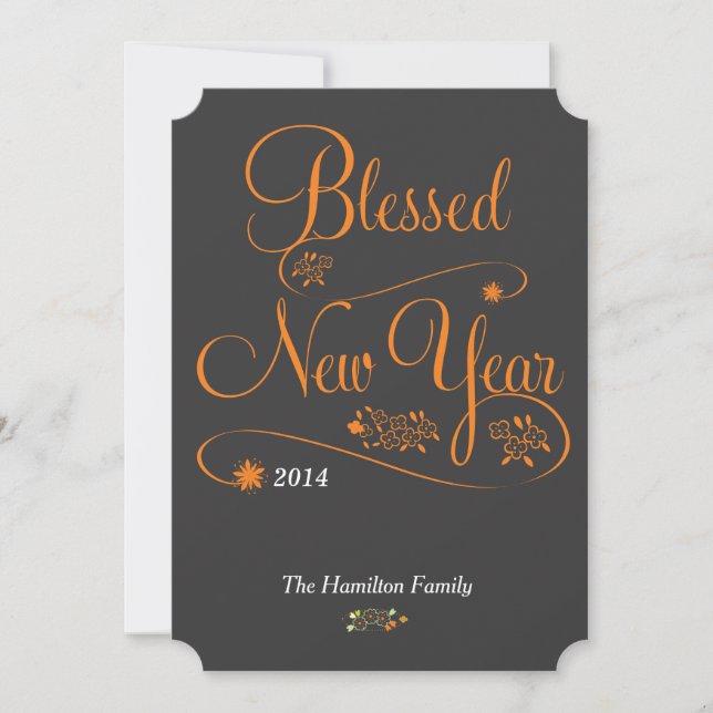Tarjeta Festiva año nuevo bendecido (Anverso)