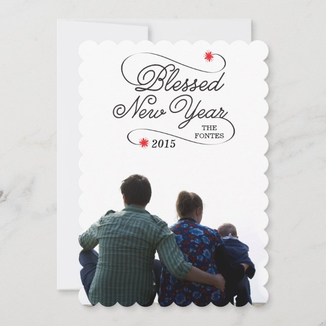 Tarjeta Festiva año nuevo bendecido (Anverso)