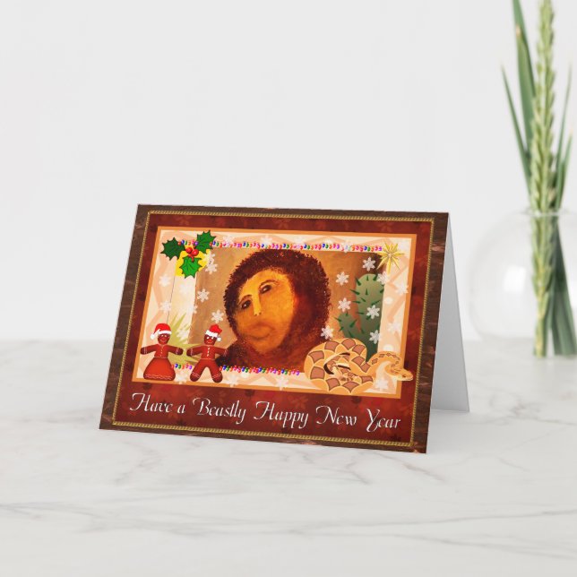 Tarjeta Festiva Año Nuevo brutalmente (Anverso)