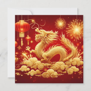 Tarjeta Festiva Año Nuevo Chino 2024 Año del Dragón