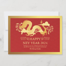 Tarjeta Festiva Año Nuevo Chino 2024, Año Del Rojo Dragón