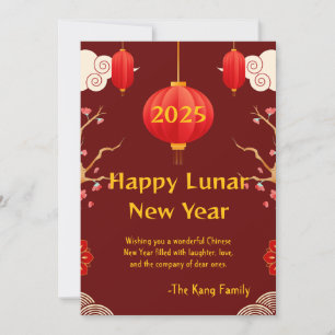 Tarjeta Festiva Año nuevo chino 2025