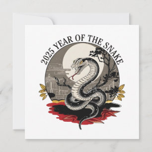 Tarjeta Festiva Año Nuevo Chino 2025 De La Serpiente