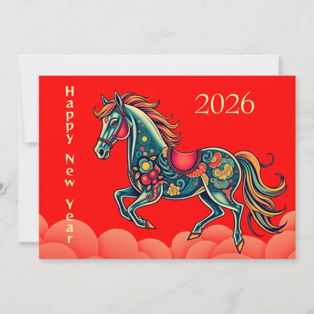 Tarjeta Festiva Año nuevo chino 2026 (Anverso)