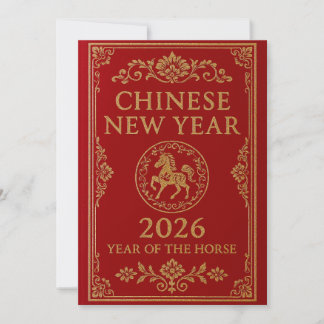 Tarjeta Festiva Año Nuevo Chino 2026 - Año del Caballo