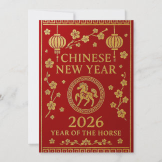 Tarjeta Festiva Año Nuevo Chino 2026 - Año del Caballo