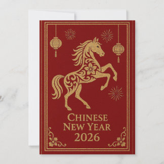 Tarjeta Festiva Año Nuevo Chino 2026 - Año del Caballo