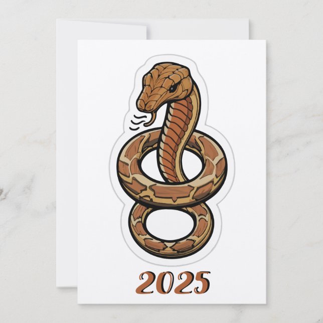 Tarjeta Festiva Año Nuevo Chino De La Serpiente 2025 (Anverso)