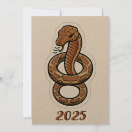 Tarjeta Festiva Año Nuevo Chino De La Serpiente 2025