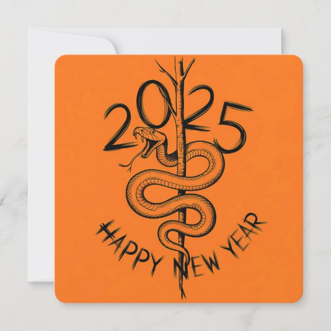 Tarjeta Festiva Año nuevo chino de la serpiente 2025 (Anverso)