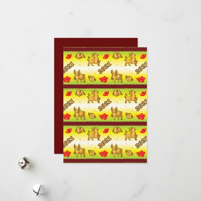 Tarjeta Festiva Año Nuevo Chino del Occidente 2021 (Anverso/Reverso In Situ)