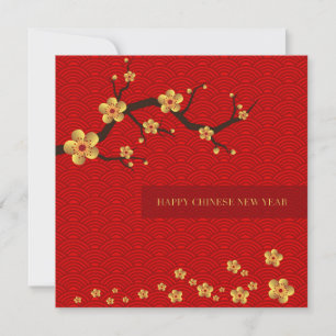 Tarjeta Festiva Año Nuevo Chino Feliz