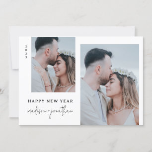 Tarjeta Festiva Año Nuevo clásico con foto