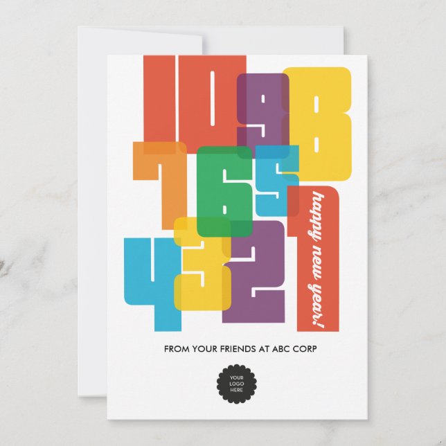 Tarjeta Festiva Año Nuevo colorido (Anverso)