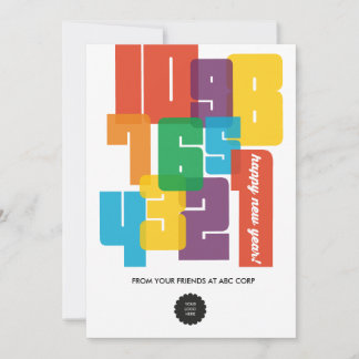 Tarjeta Festiva Año Nuevo colorido