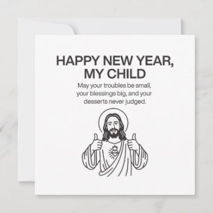 Tarjeta Festiva Año Nuevo Cristiano Jesús