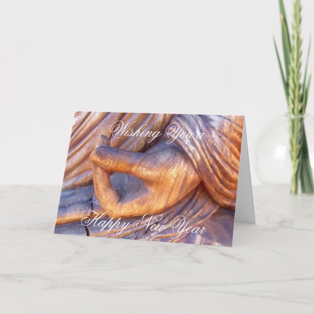 Tarjeta Festiva Año Nuevo del mudra budista de la mano (Anverso)